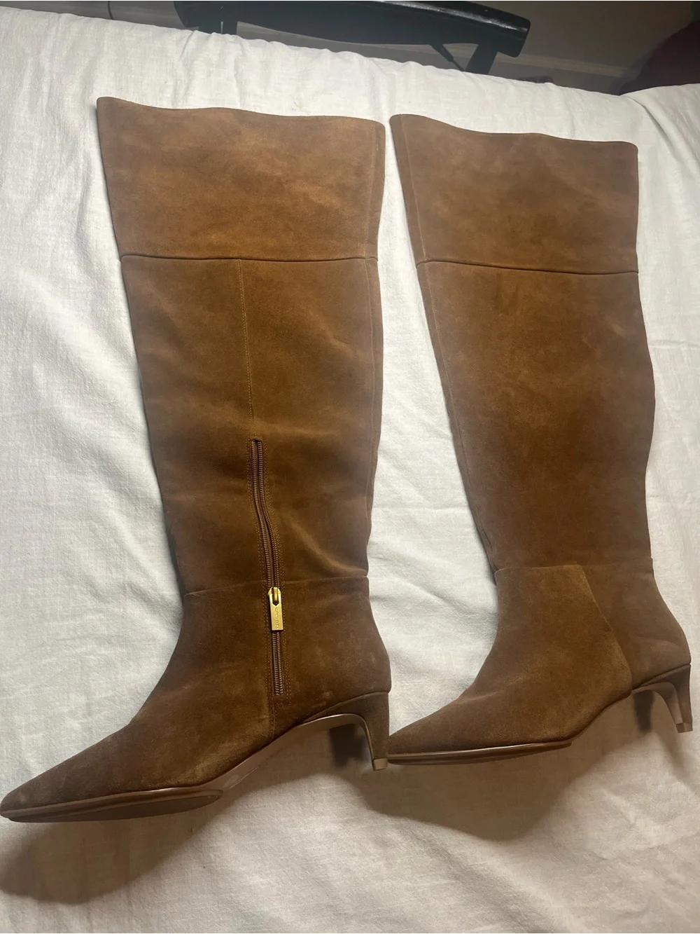 Vince Camuto Over-the-Knee Suede Boots in Cognac Brown